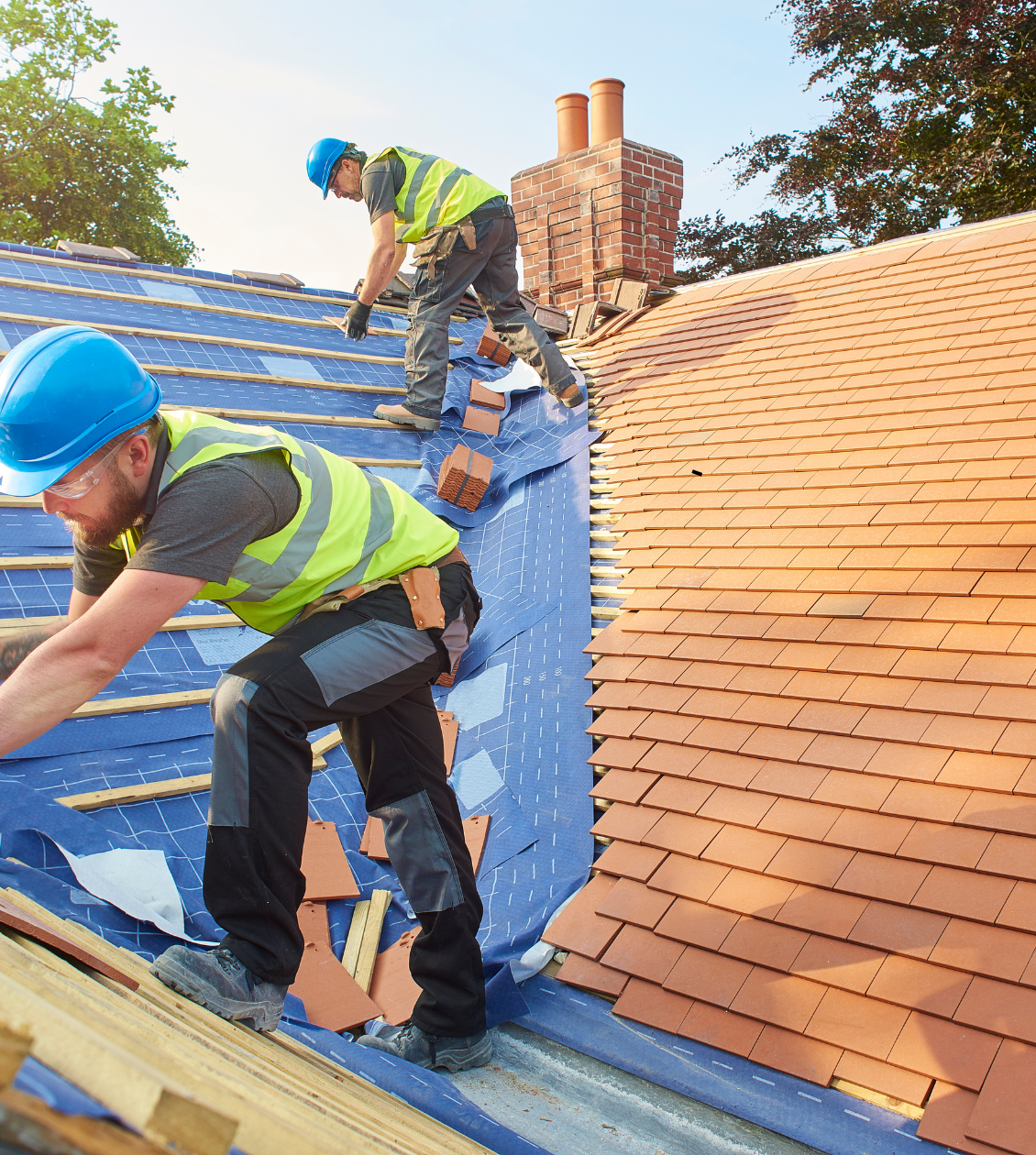 Majed Renovations team installing residential roofing in Fredericton, New Brunswick
